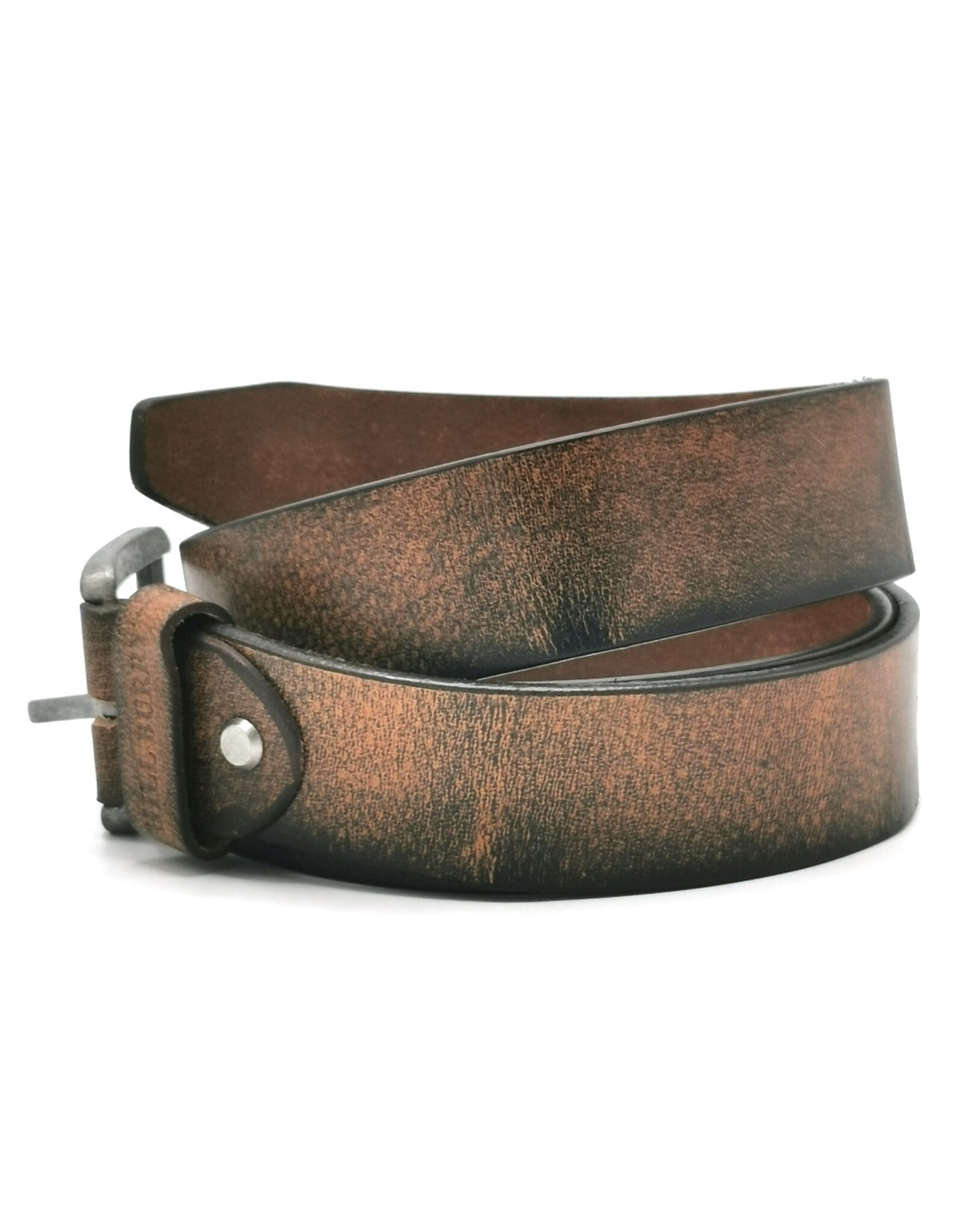 HillBurry Leather belts - HillBurry Leather Belt with Rustic Buckle brown