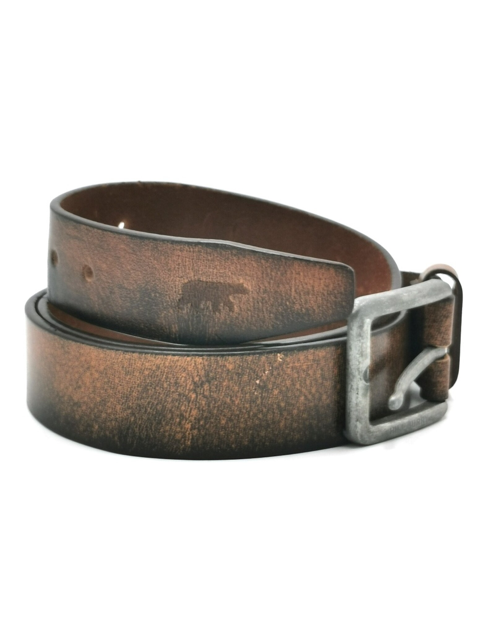 HillBurry Leather belts - HillBurry Leather Belt with Rustic Buckle brown