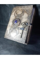 JM Handicrafts Miscellaneous - Leather Antique Triple Moon Journal with Key 18x13cm