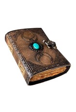 JM Handicrafts Miscellaneous - Antique Triple Moon Goddess Leren Notitieboek 18x13cm