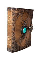JM Handicrafts Miscellaneous - Antique Triple Moon Goddess Leren Notitieboek 18x13cm