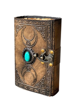 JM Handicrafts Miscellaneous - Antique Triple Moon Goddess Leren Notitieboek 18x13cm