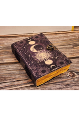 JM Handicrafts Miscellaneous - Celestial Zon & Maan Leren Vintage Notitieboek