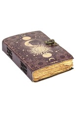 JM Handicrafts Miscellaneous - Celestial Zon & Maan Leren Vintage Notitieboek
