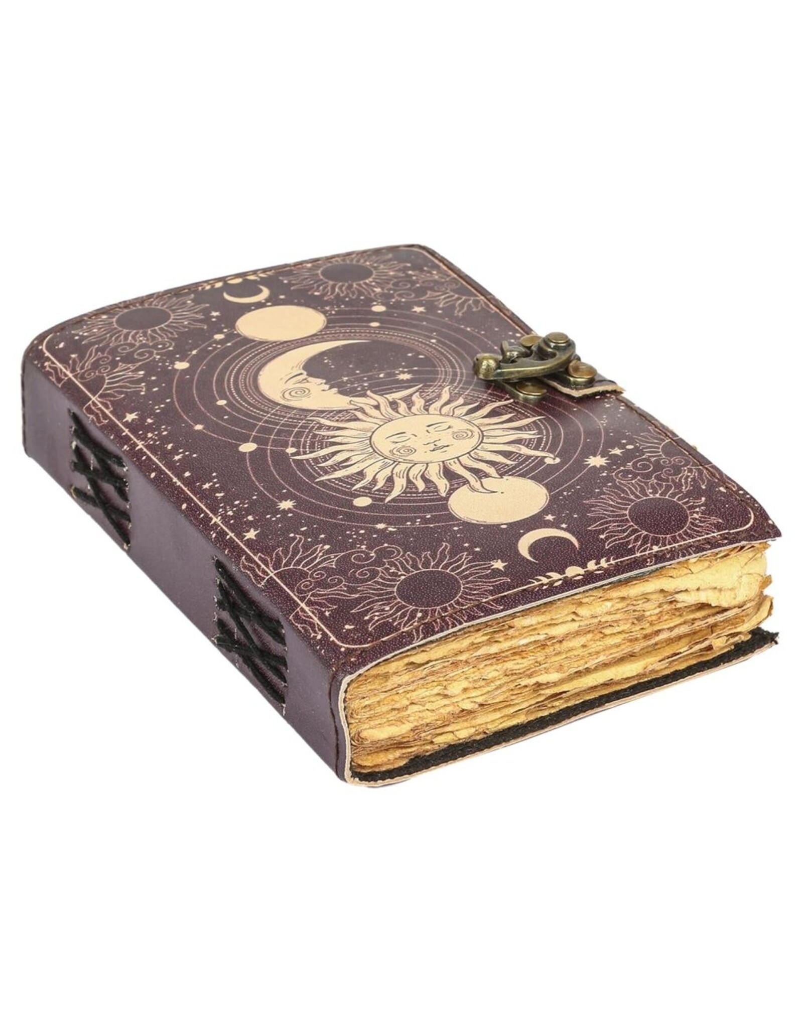 JM Handicrafts Miscellaneous - Celestial Zon & Maan Leren Vintage Notitieboek