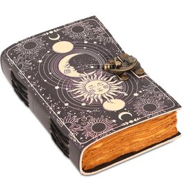 JM Handicrafts Celestial Zon & Maan Leren Vintage Notitieboek