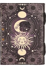 JM Handicrafts Miscellaneous - Celestial Zon & Maan Leren Vintage Notitieboek
