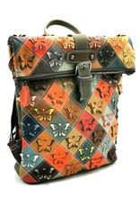 TJ Leather backpacks Leather shoppers - Rolltop Backpack - Shoulder bag Patchwork Butterflies
