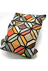 TJ Leather backpacks  and leather shoppers - Leather Backpack Patchwork with Butterflies