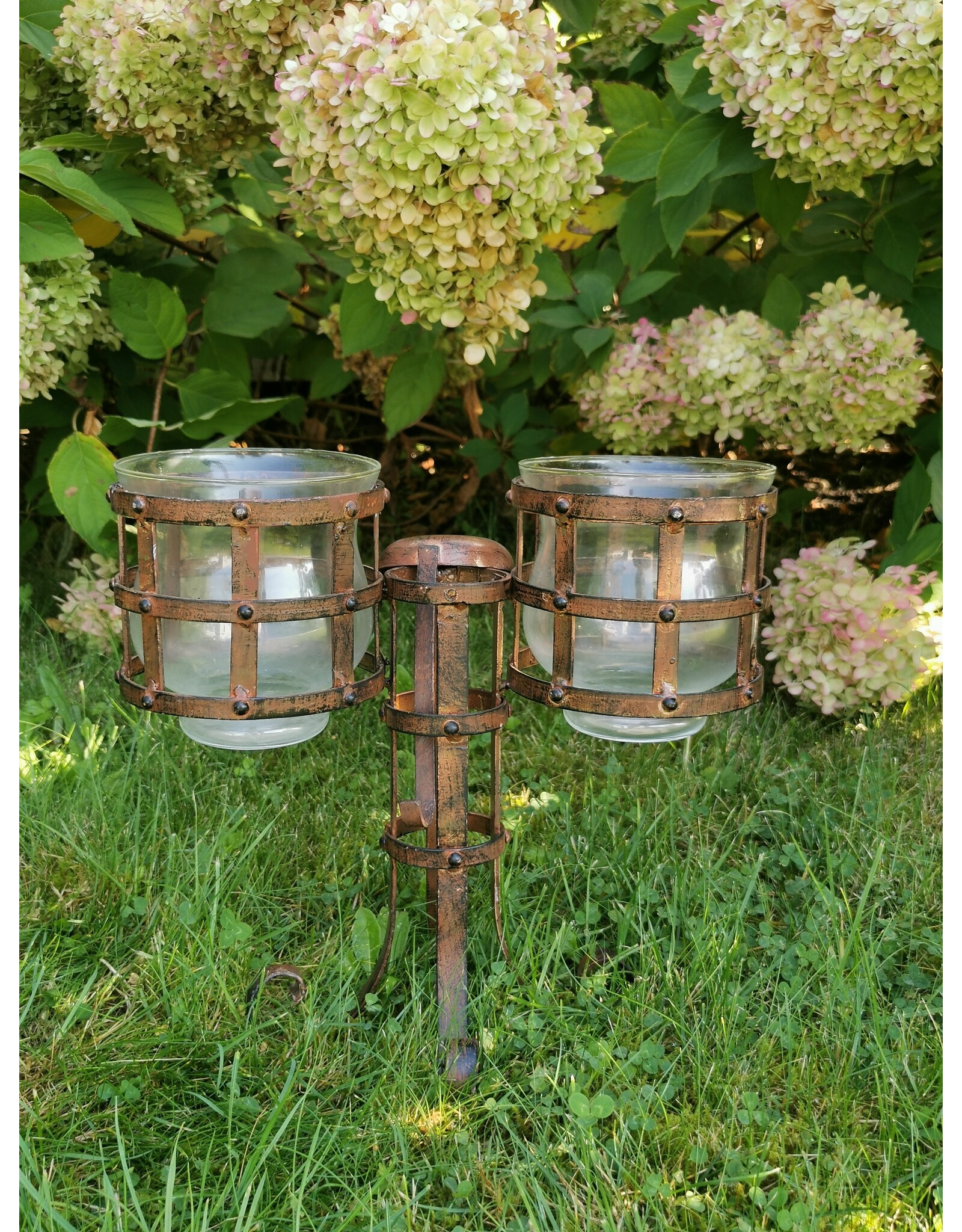 Boutique Trukado Giftware & Lifestyle - Medieval Iron Windlight with Glass Light Holders