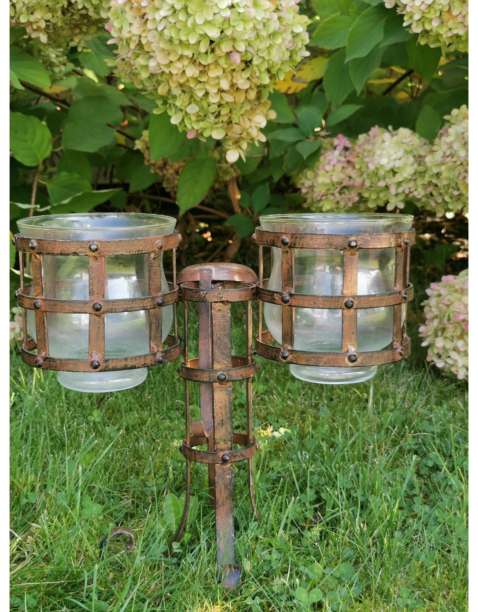 Boutique Trukado Giftware & Lifestyle - Medieval Iron Windlight with Glass Light Holders