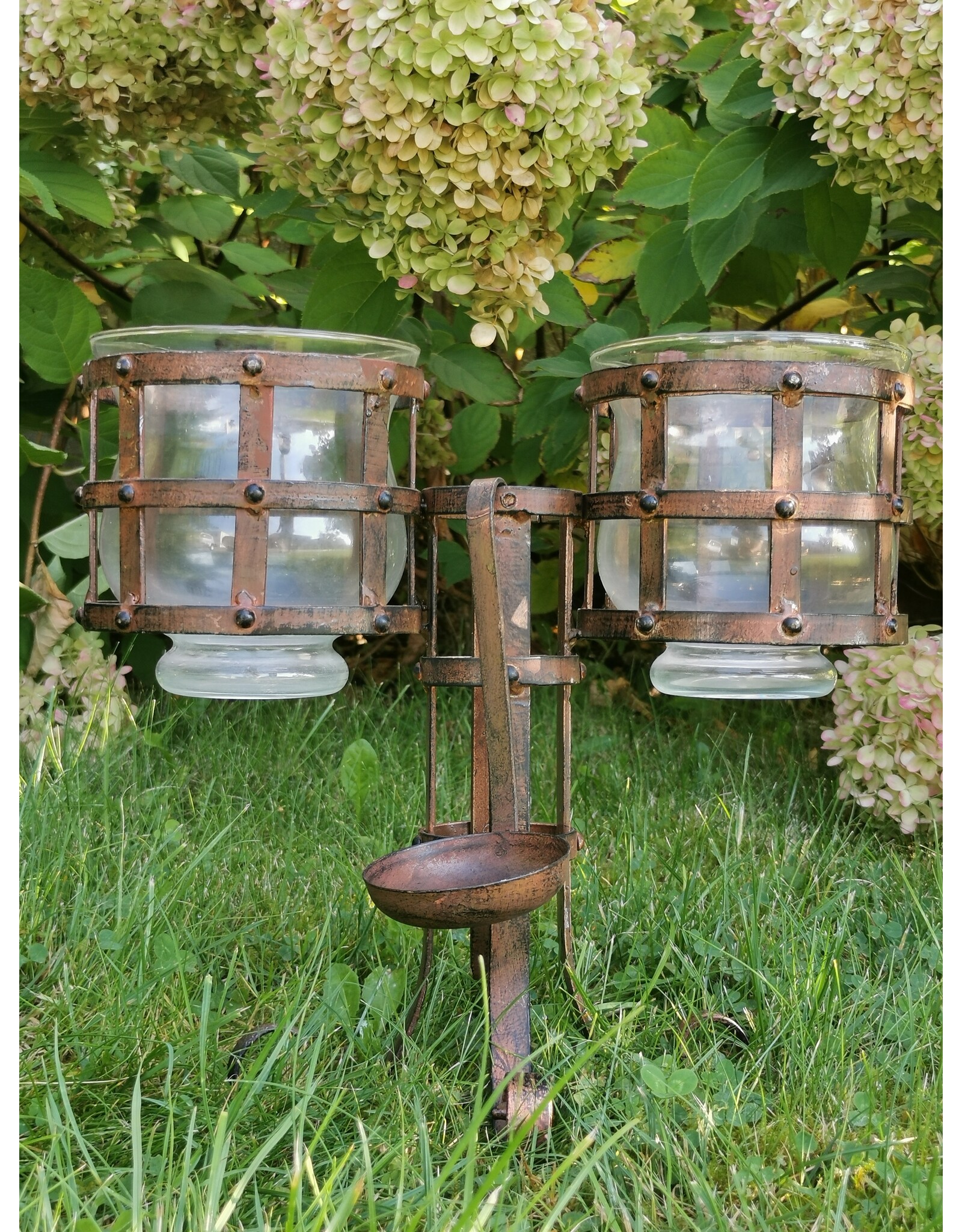 Boutique Trukado Giftware & Lifestyle - Medieval Iron Windlight with Glass Light Holders