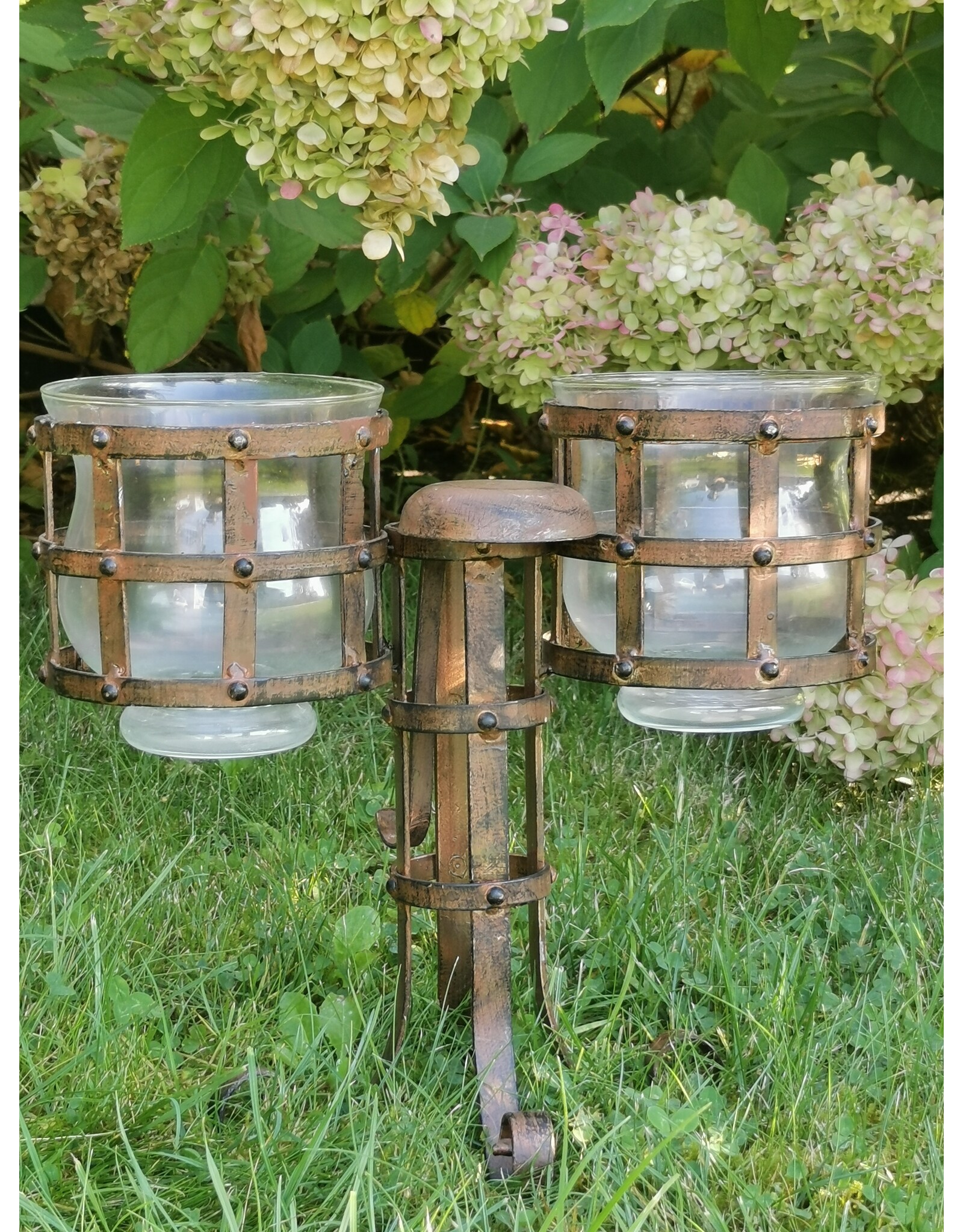 Boutique Trukado Giftware & Lifestyle - Medieval Iron Windlight with Glass Light Holders