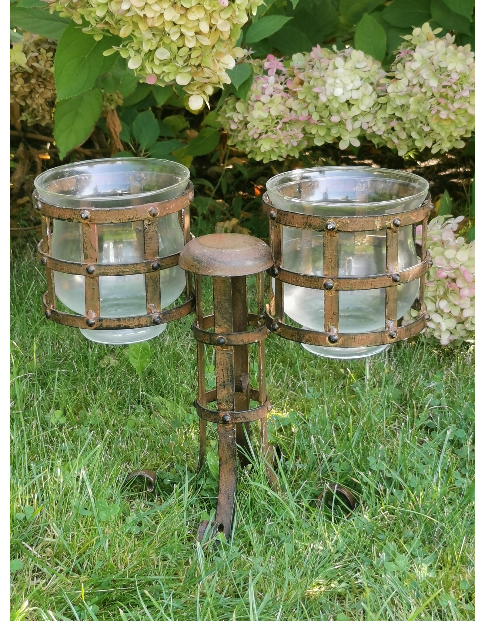 Boutique Trukado Giftware & Lifestyle - Medieval Iron Windlight with Glass Light Holders
