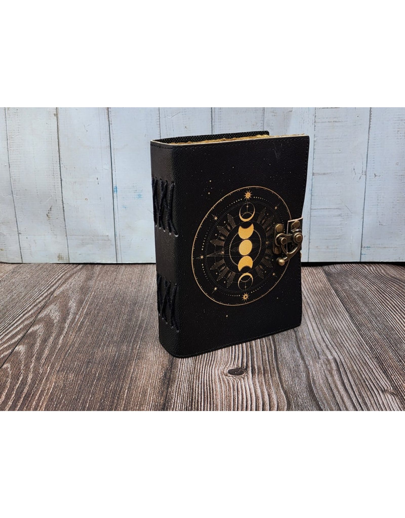 JM Handicrafts Miscellaneous - Grimoire Leather Notebook Moon Phases 18x13cm