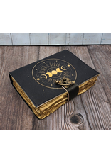 JM Handicrafts Miscellaneous - Grimoire Leather Notebook Moon Phases 18x13cm