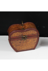 AWG Miscellaneous - Wooden Colonial Chest Apel shape with Flower pattern