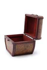 AWG Miscellaneous - Wooden Colonial Chest Apel shape with Flower pattern