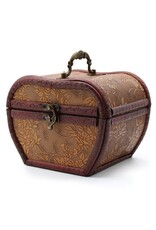 AWG Miscellaneous - Wooden Colonial Chest Apel shape with Flower pattern