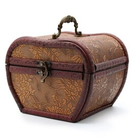 AWG Houten 1920's stijl Kistje Appelvorm met Bloemmotief