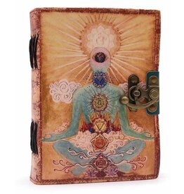 AWG Leren Notitieboek 'Boeddha Zeven Chakra' 18x13cm