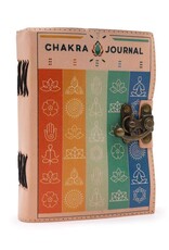 AWG Miscellaneous - Leren Notitieboek 'Zeven Chakra Kleuren' 18x13cm