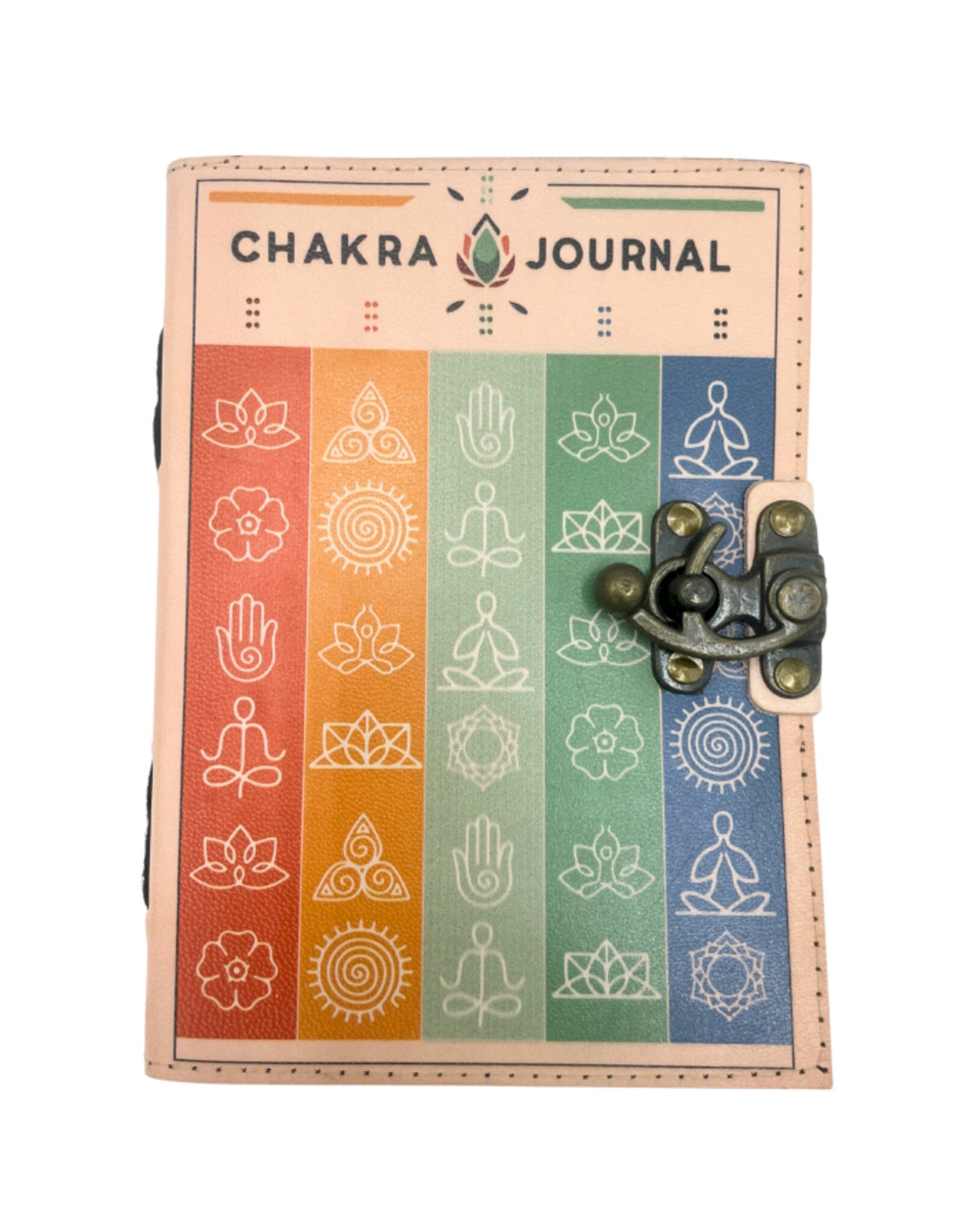 AWG Miscellaneous - Leren Notitieboek 'Zeven Chakra Kleuren' 18x13cm