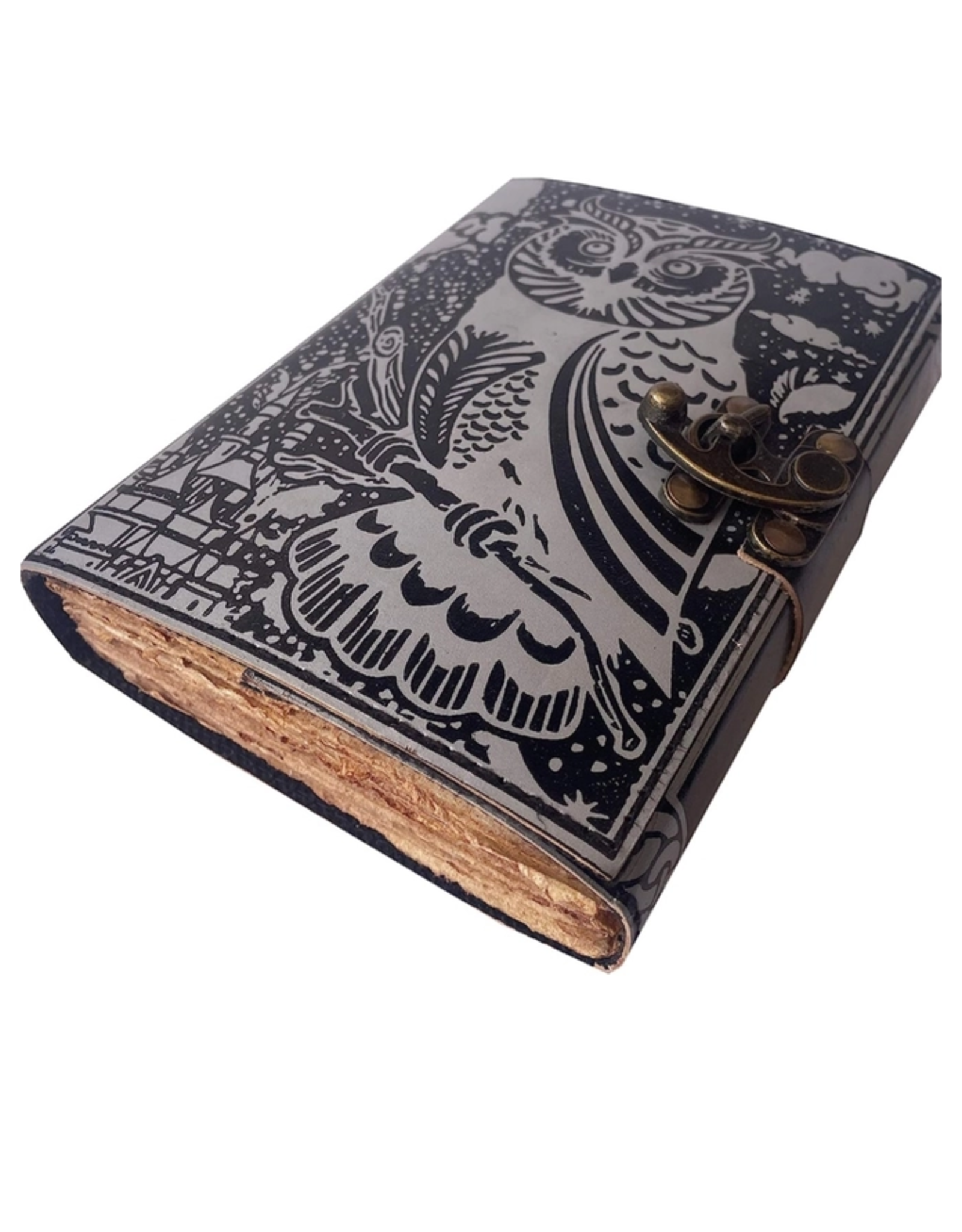 JM Handicrafts Miscellaneous - Leren Dagboek met Relief Uil