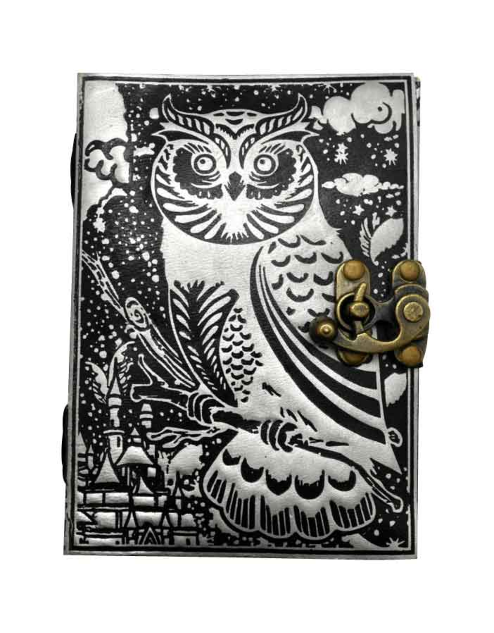 JM Handicrafts Miscellaneous - Leren Dagboek met Relief Uil