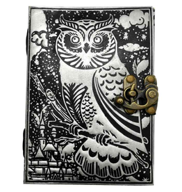 JM Handicrafts Leather Journal with Embossed Owl