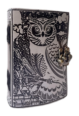 JM Handicrafts Miscellaneous - Leren Dagboek met Relief Uil