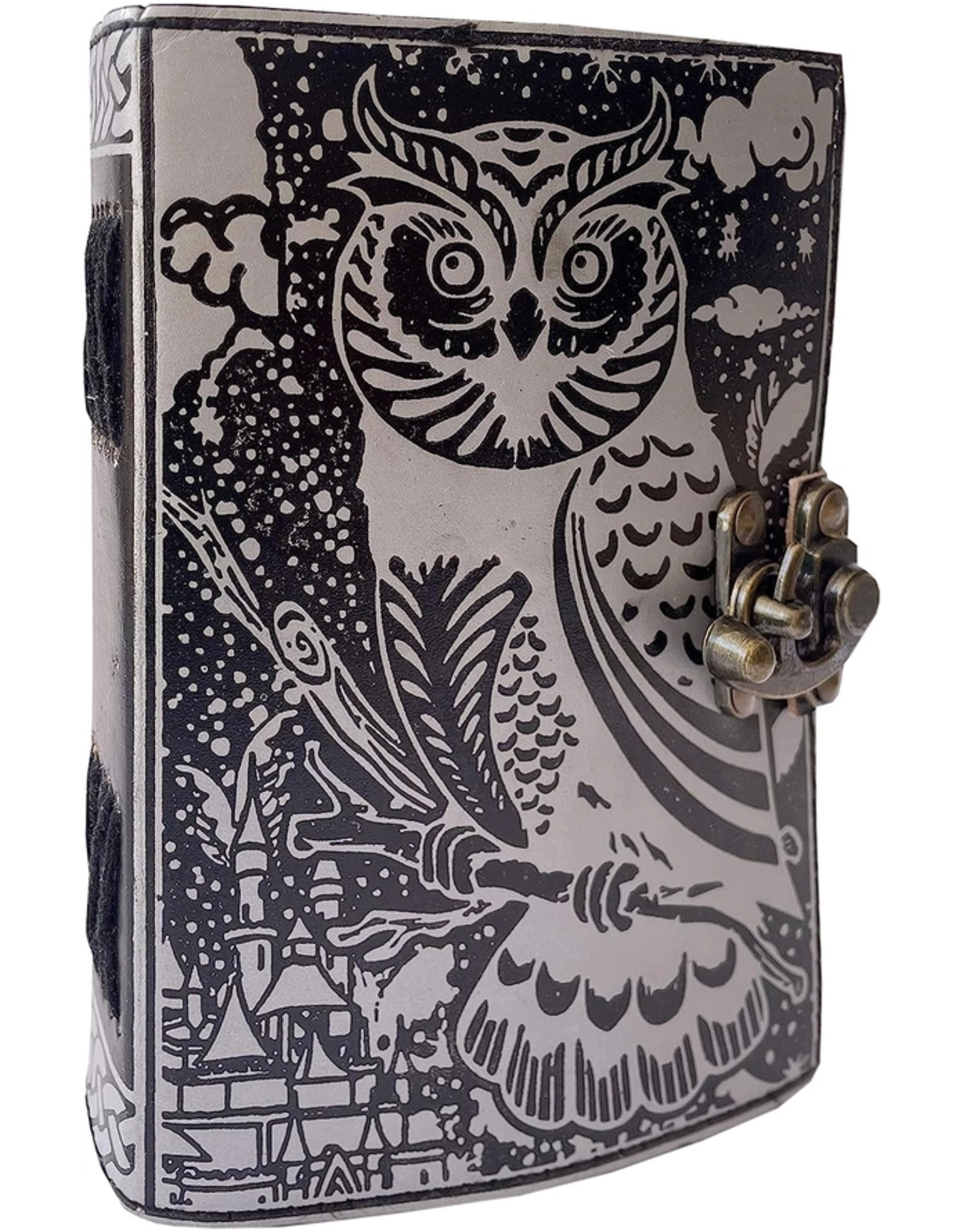 JM Handicrafts Miscellaneous - Leren Dagboek met Relief Uil