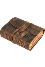 AWG Miscellaneous - Leather Deckle-edge Notebook with Key 18x13cm