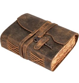 AWG Leather Deckle-edge Notebook with Key 18x13cm