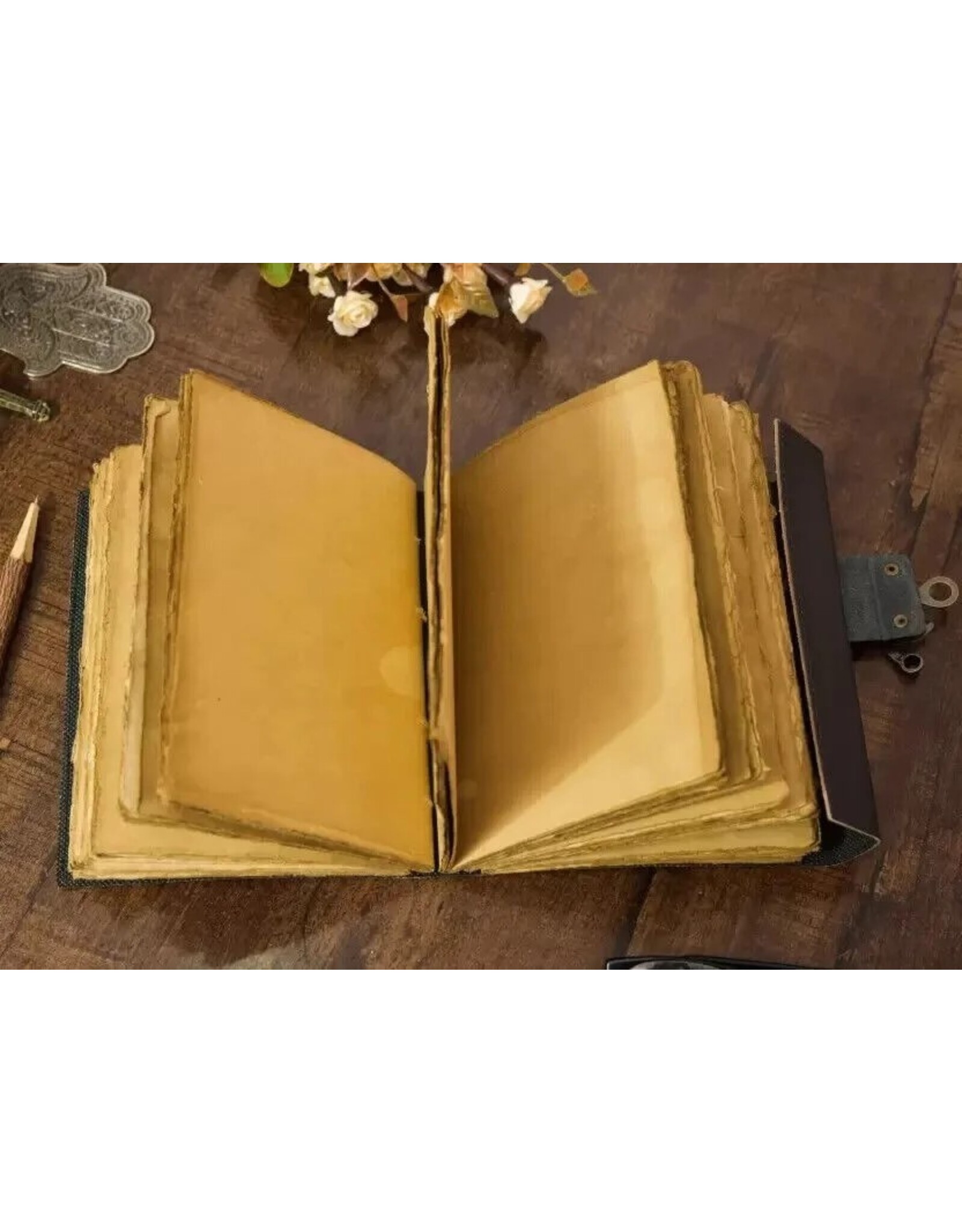 AWG Miscellaneous - Leather Deckle-edge Notebook 'Book of Shadows' 21x15cm