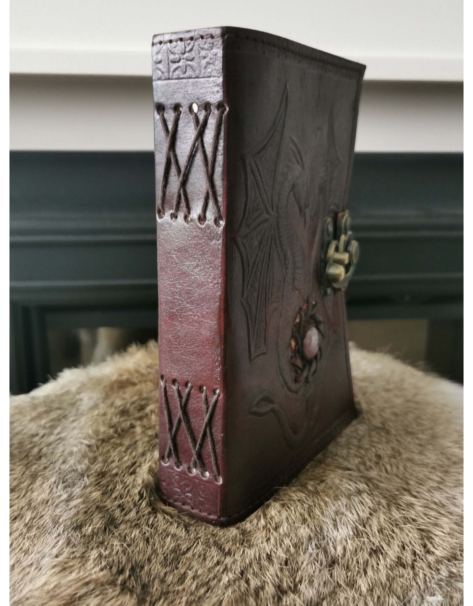 JM Handicrafts Miscellaneous - Dragons Leather Journal with Lock (noteboek)