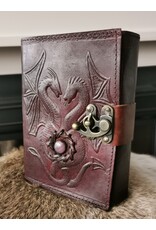JM Handicrafts Miscellaneous - Dragons Leather Journal with Lock (noteboek)