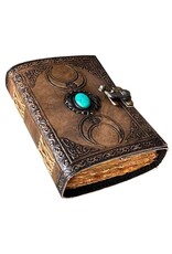 JM Handicrafts Miscellaneous - Antique Triple Moon Goddess Leren Notitieboek 18x13cm