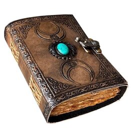 JM Handicrafts Antique Triple Moon Goddess Leren Notitieboek 18x13cm