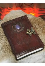 JM Handicrafts Miscellaneous - Dromenvanger Leren Dagboek met Relief en Steen Handgemaakt