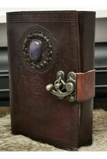 JM Handicrafts Miscellaneous - Dromenvanger Leren Dagboek met Relief en Steen Handgemaakt