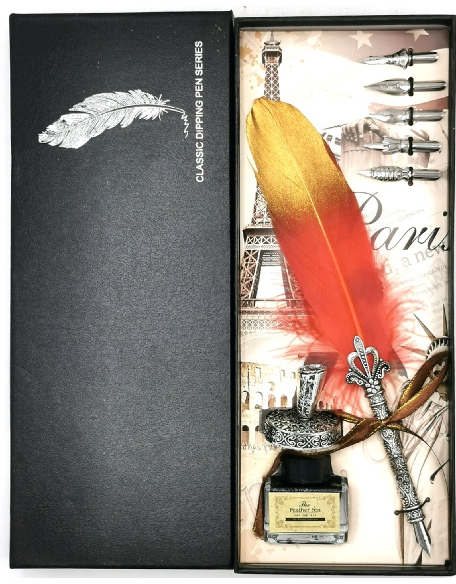 JM Handicrafts Miscellaneous -  Calligraphy set with Feather pen, pen holder, ink and nibs