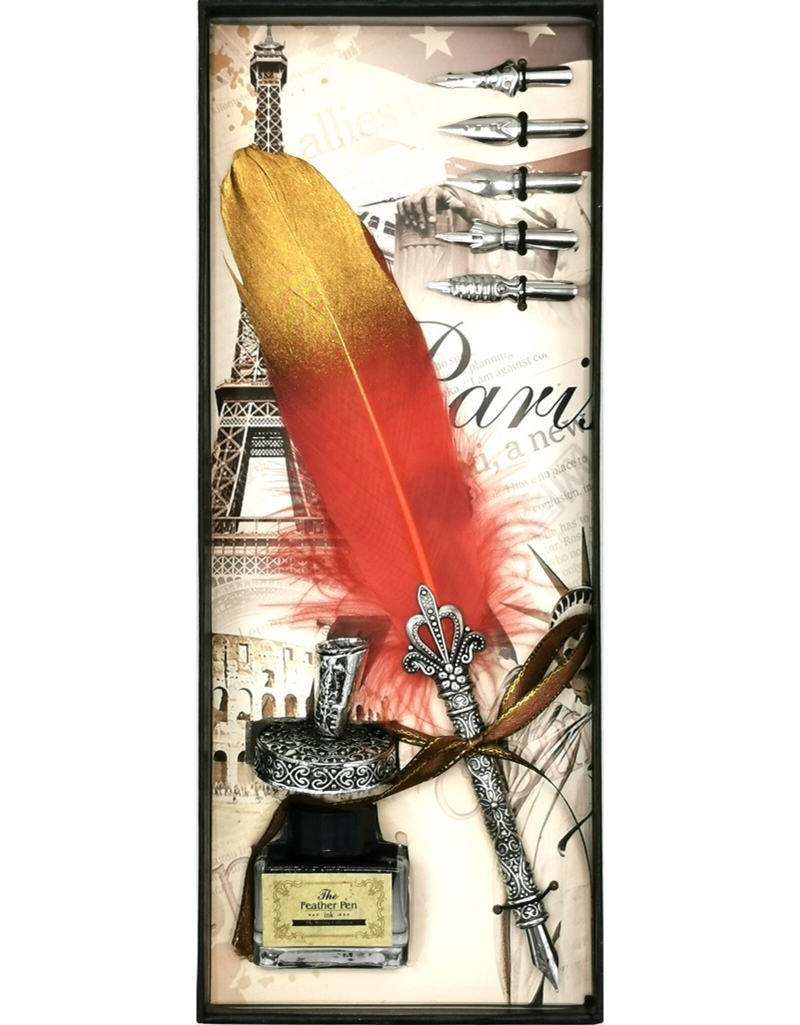 JM Handicrafts Miscellaneous -  Calligraphy set with Feather pen, pen holder, ink and nibs