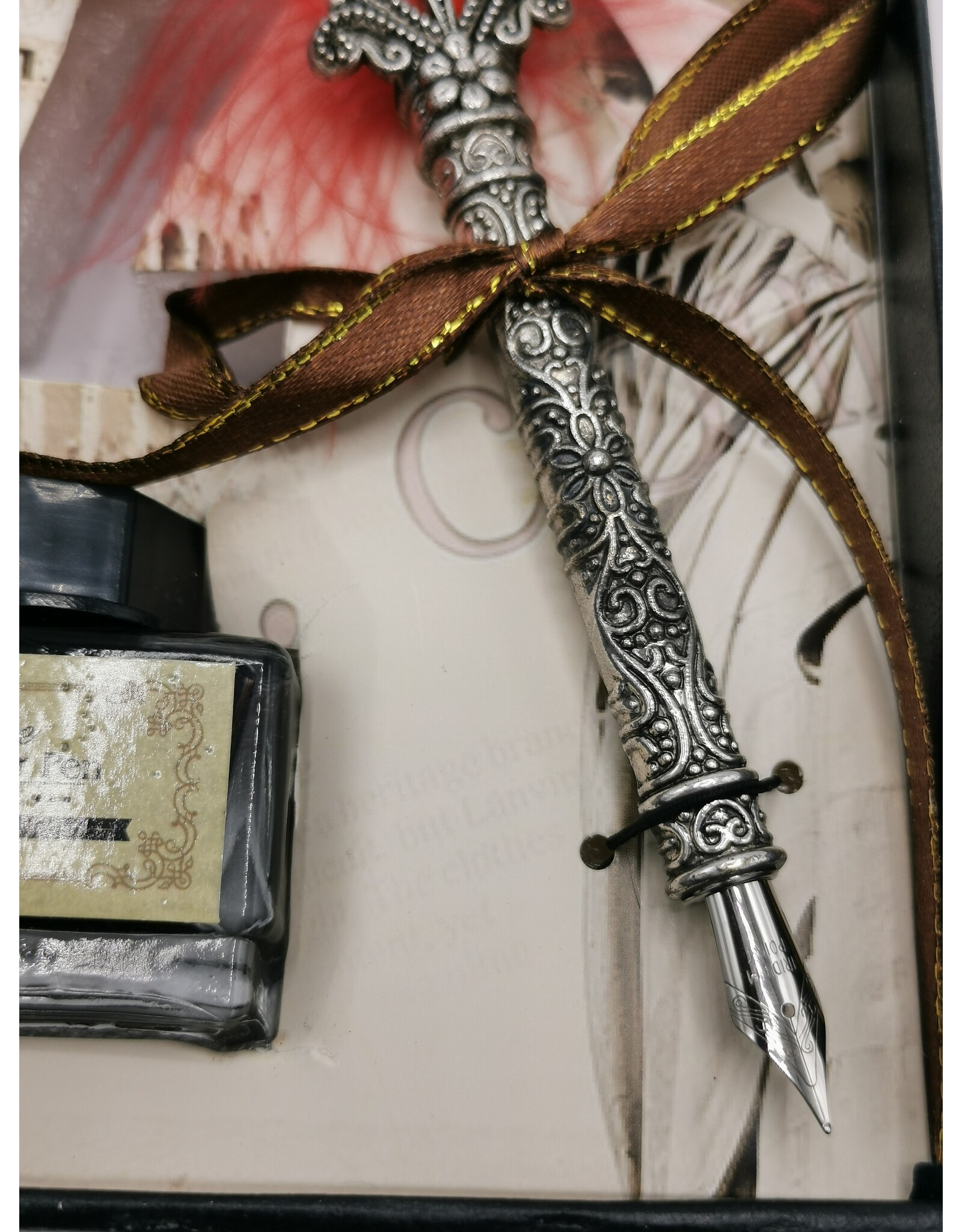 JM Handicrafts Miscellaneous -  Calligraphy set with Feather pen, pen holder, ink and nibs