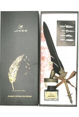 JM Handicrafts Miscellaneous -  Calligraphy set with Feather pen black
