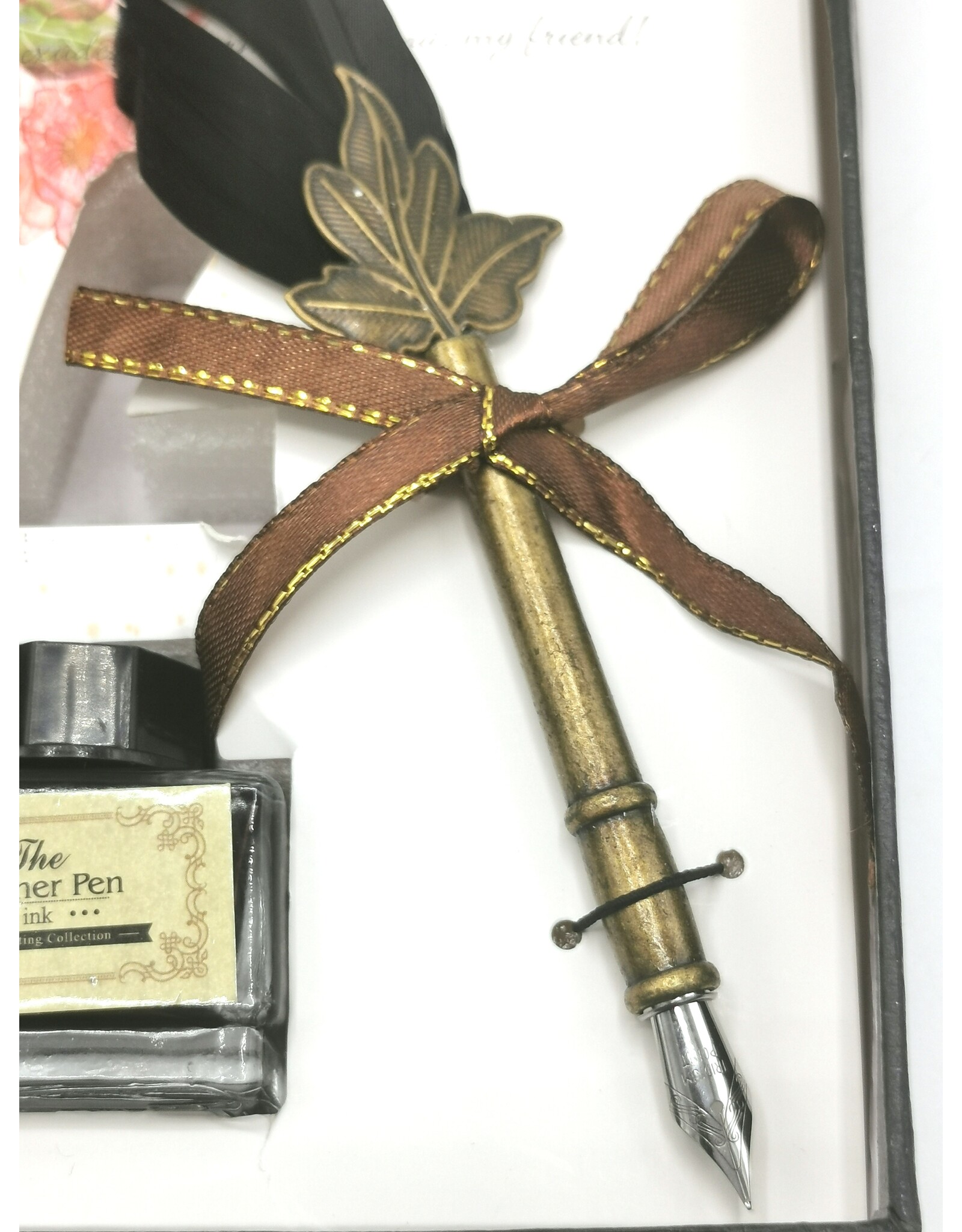 JM Handicrafts Miscellaneous -  Calligraphy set with Feather pen black