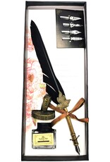 JM Handicrafts Miscellaneous -  Calligraphy set with Feather pen black