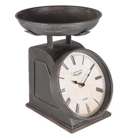 Trukado Table Clock Vintage Scales Dark Iron