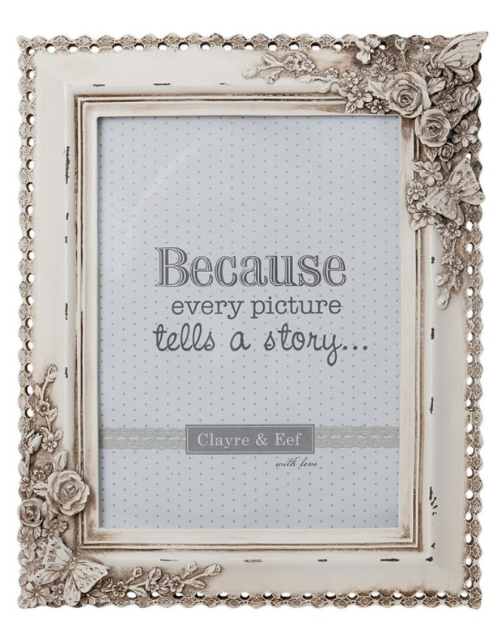Trukado Miscellaneous - Brocante Photo Frame with Butterflies and Roses