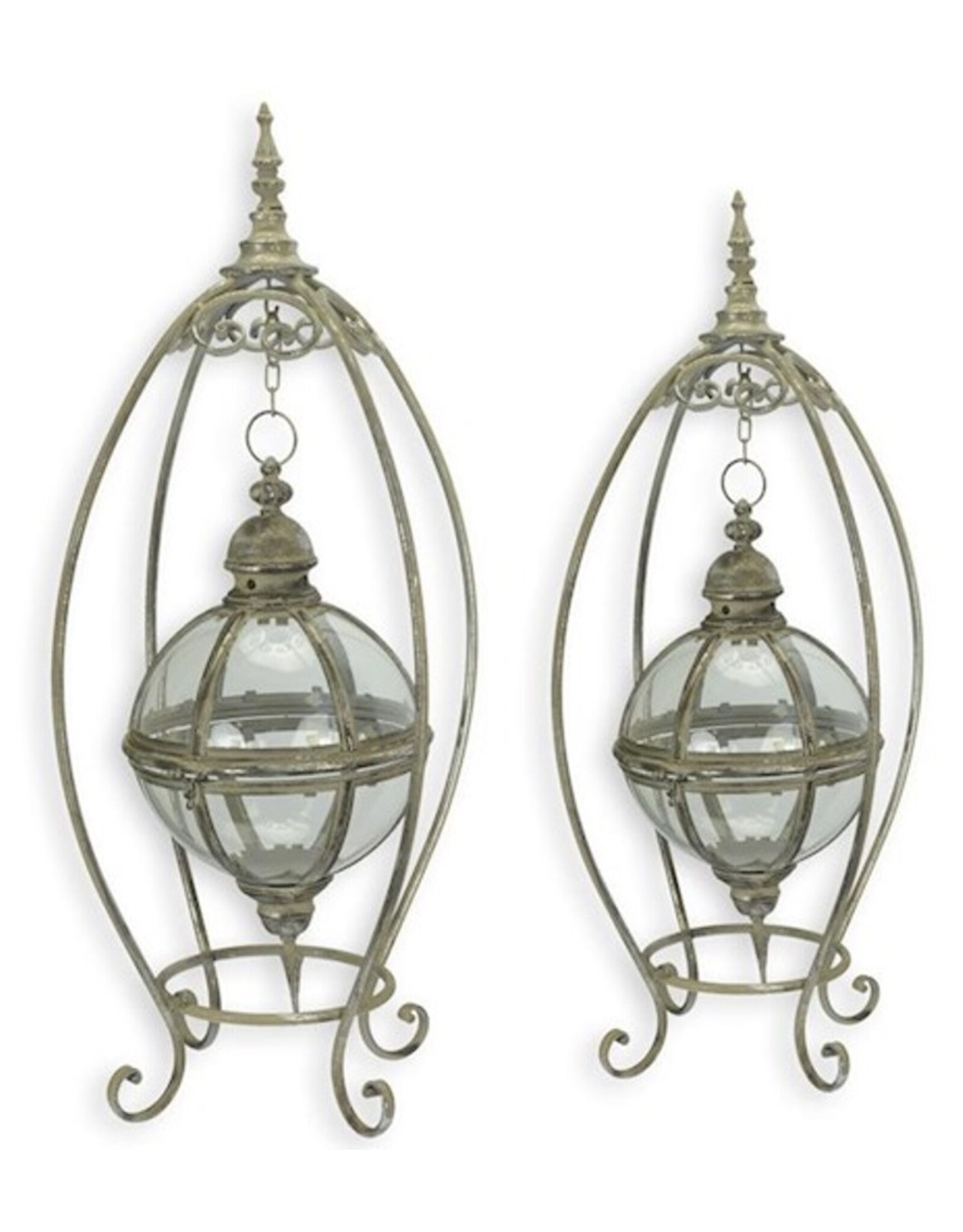 Trukado Miscellaneous - Hanging Lantern with Floating Glass Sphere on Standard (SET)